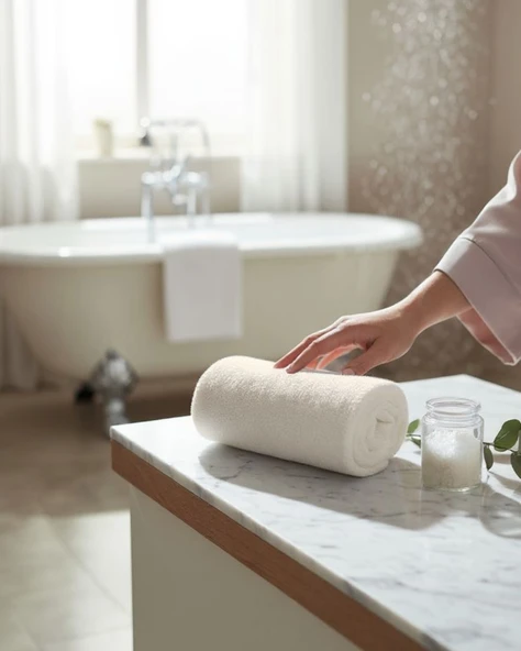 %100 Pamuk | Velune El & Yüz Havlusu | Kırık Beyaz | 50x85 | Otel Serisi - Resim 6