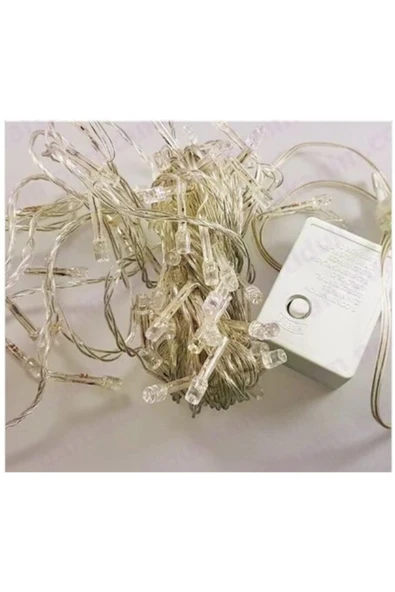 Dekoratif Özel Günlere Süsleme Fişli Şeffaf Kablolu Günışığı Peri Led Animasyonlu 100 Ledli 10 Metre - 5