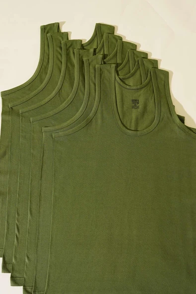 Seher Erkek Ekonomik Renkli Klasik Askılı Atlet 001K - 12 Adet  M Yeni Haki - Resim 11