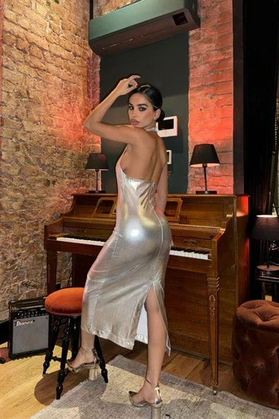 Felicia Sırt Dekolteli Elbise 2583-08 - Resim 5