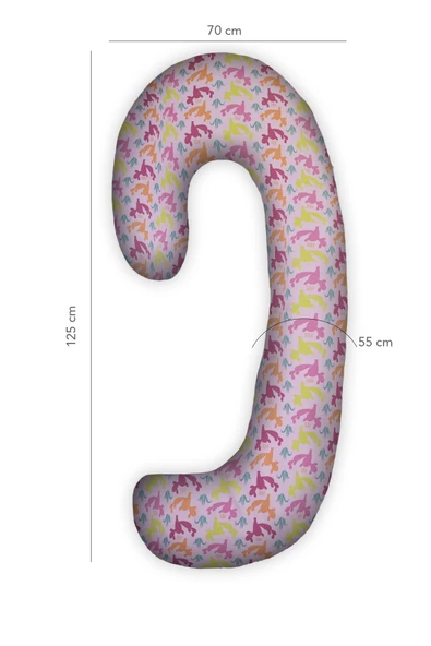 Hamile yastığı,sarılma yastığı aktivite yastığı pamuk kumaş (Pembe) ürün görseli