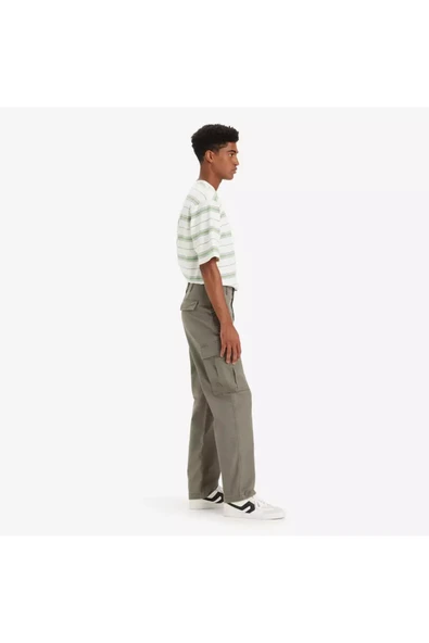 Erkek Straight Fit Haki Kargo Pantolon - A7364-0002 - Resim 2