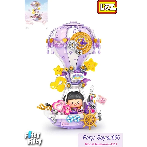 LZ4111 NessiWorld  MOR HAVA BALONU  BLOCK OYUNCAK 666 PARÇA - Resim 2