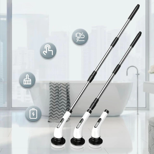Periboia 7 in 1 Kablosuz Elektrikli Temizlik Fırçası Seti - 3