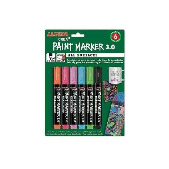 Alpıno Ar-0250 Crea 6 Lı Paınt Marker ürün görseli