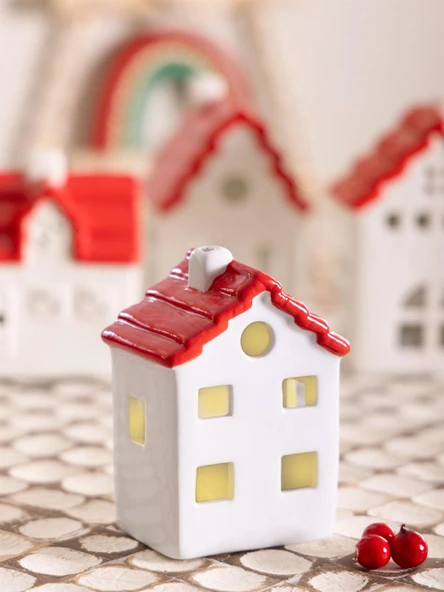 The Mia Dekoratif Led Işıklı Yılbaşı Evi 8x6x12 cm  SUS0118 - Resim 2