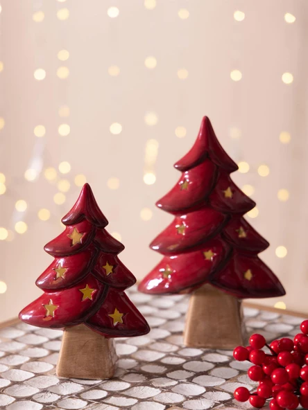 The Mia Dekoratif Led Işıklı Yılbaşı Ağacı 15x7x25 cm  SUS0159 - Resim 3