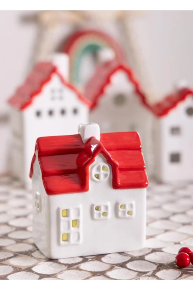 The Mia Dekoratif Led Işıklı Yılbaşı Evi 10x7x12 cm  SUS0117 - Resim 3