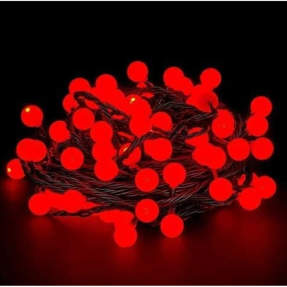 Periboia 5m 28 Led Kırmızı Işık Siyah Kablo Fişli