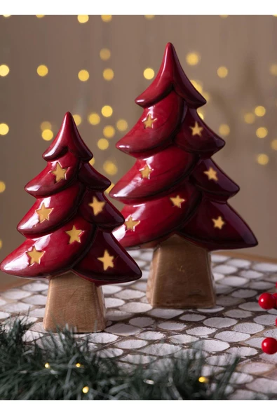 The Mia Dekoratif Led Işıklı Yılbaşı Ağacı 13x6x20 cm SUS0160 - Resim 2