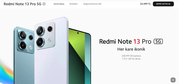 Xiaomi Redmi Note 13 Pro 5G Beyaz 256 GB 12 GB RAM İthalatçı Garantili - 6
