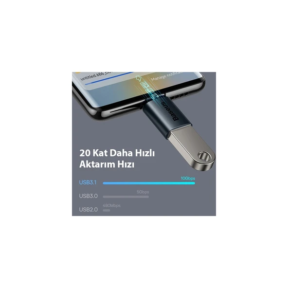 Baseus Type-C To USB 3.1  Dönüştürücü Adaptör Mini Otg Ingenuity Series ZJJQ000003 - Resim 4