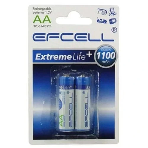 Efcell 1.2v Aa Şarjli 1100ma 2'li Blister Paket Kalem Pil