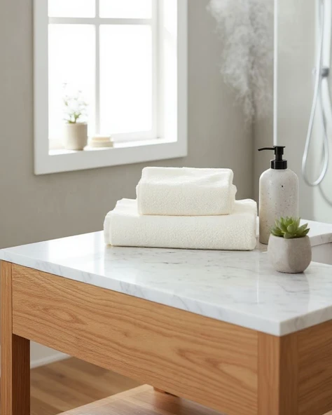 %100 Pamuk | Velune Banyo Havlusu 2'li Set | Kırık Beyaz | 80x160 | Otel Serisi - Resim 4