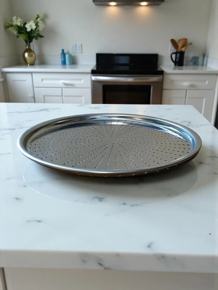 Paslanmaz Çelik Delikli Pizza Fırın Tepsisi Lahmacun Fırın Tepsisi 36 Cm ürün görseli