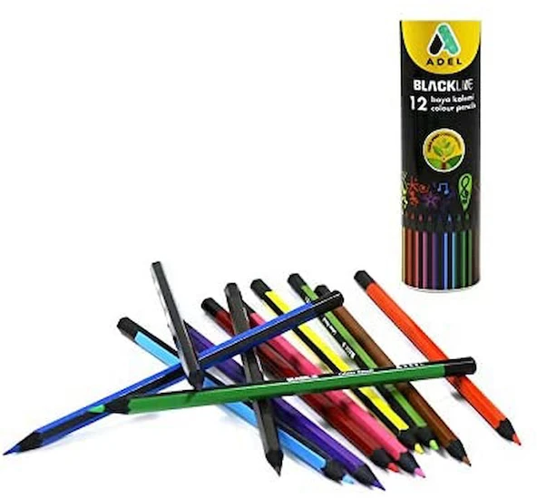 Adel Blackline Metalik Kuru Boya Teneke Kutu 12Li ürün görseli