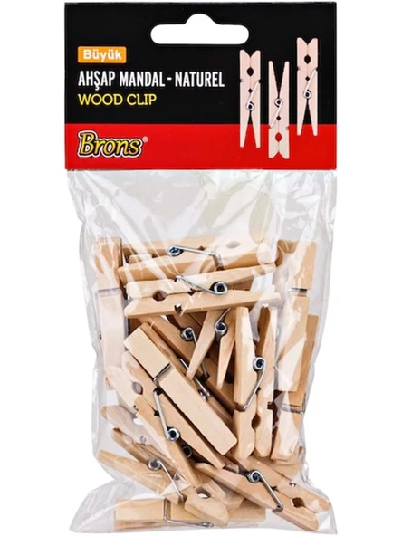 Brons Br-907 Ahşap Mandal Naturel Büyük ürün görseli