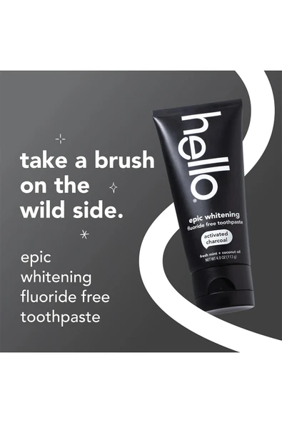 Hello Activated Charcoal Epic Whitening Florürsüz Diş Macunu 113GR - 2