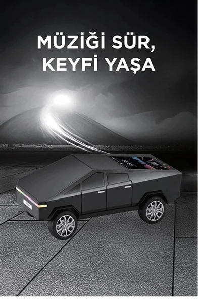 D68 Cyber Model Araba Tasarımlı Bluetooth Hoparlör 15w Güçlü Ses Rgb Led /tws/usb Siyah - Resim 3