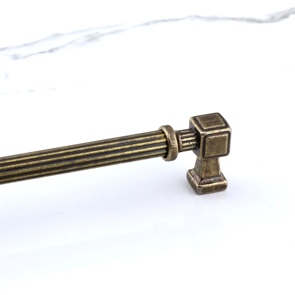 Mobilya Çekmece Mutfak Dolabı Dolap Kulpları Kulb 16 cm 160 mm Çizgili Metal Antik Sarı Kulp - Resim 4