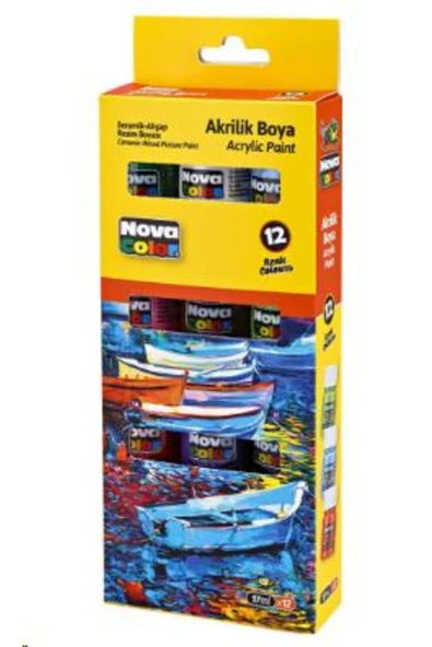 Nova Color Akrilik Boya Şişe 17 ml 12 Li NC-2008 ürün görseli