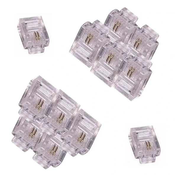 2 Pinli Telefon Soketi 100lük Paket ürün görseli