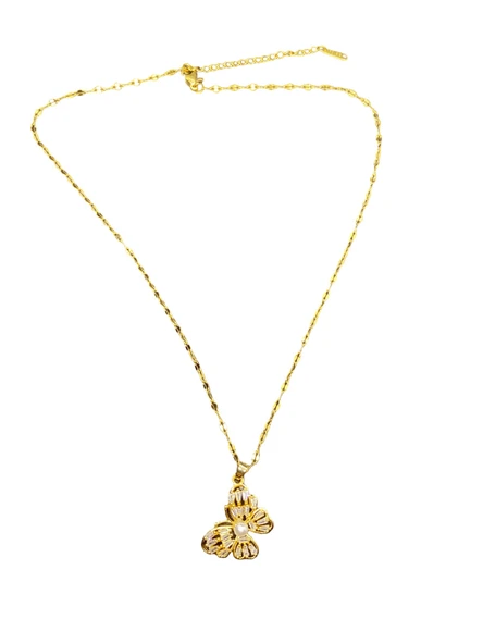 Altın Renk Parlak ve Şık Taşlı 316L Çelik VIP Kelebek Model Kadın Kolye - Göz Alıcı Şık Tasarım ürün görseli 1