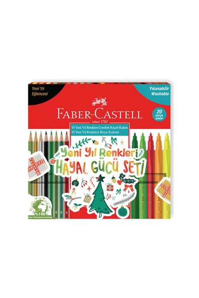 Fc Yeni Yıl Renkleri Hayal Gücü Seti 20'li (10 Keçeli Kalem + 10 Boya ürün görseli