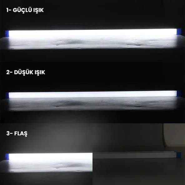 Powermaster T570 70cm 100w Çubuk Portatif Led Işıldak Şarjlı Tüp Lamba 1800mah - Resim 2