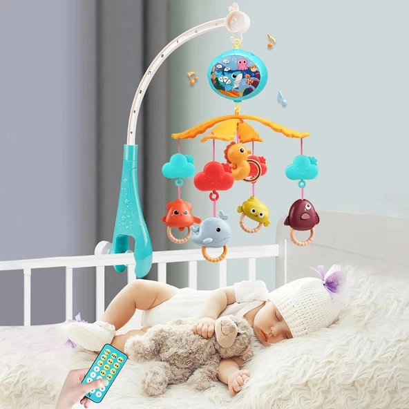 Beşik Süsü Dönencesi Projektörlü Bebek Yatağı Dönencesi - Resim 3