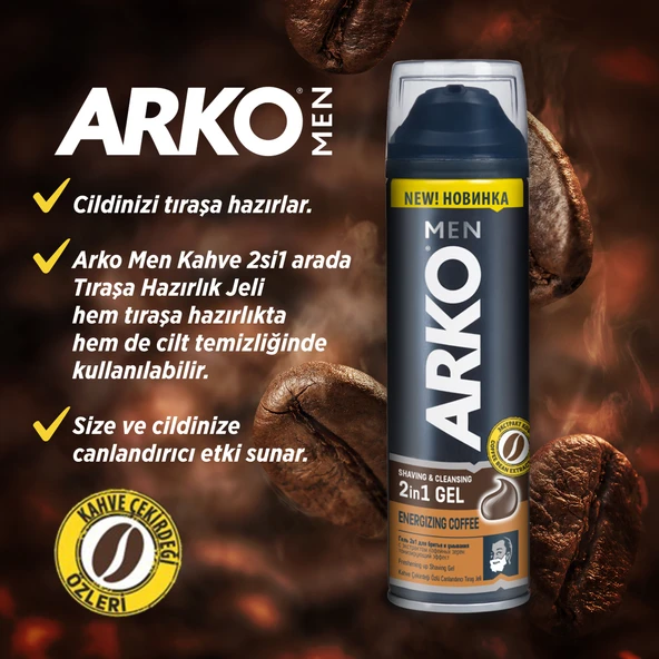 Arko Men, Coffee Tıraş Jeli - 200 ml x 2 Adet - Resim 7