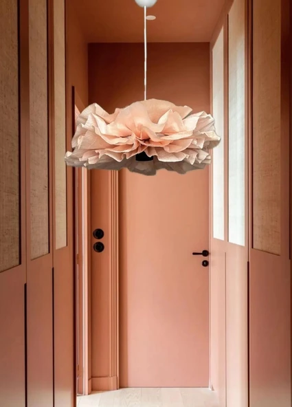 Şeftali Midi Boy (30 cm) Bohem Model Sarkıt Avize Antre / Hol vb. için Şık Dekorasyon Aydınlatma ürün görseli 1