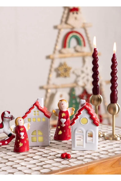 The Mia Dekoratif Led Işıklı Yılbaşı Evi 10x7x16 cm  SUS0119 - Resim 4