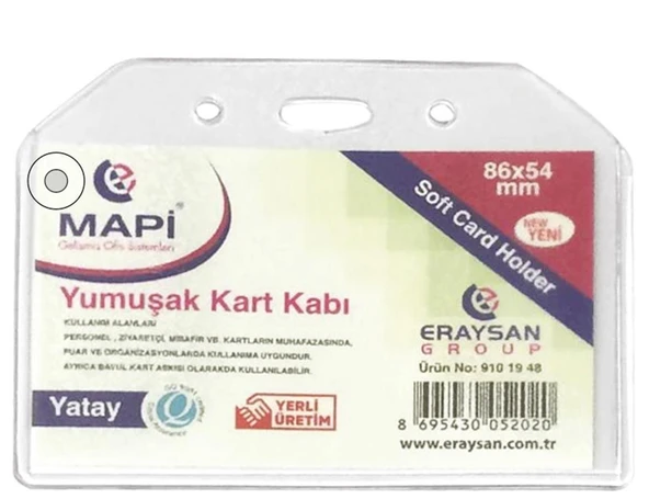 MAPİ YUMUŞAK KART KABI 85X55MM YATAY 50 AD - YERLİ ürün görseli