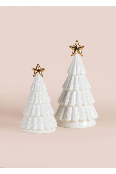 The Mia Dekoratif Led Işıklı Yılbaşı Ağacı Beyaz 10x10x18  SUS0120 - Resim 7