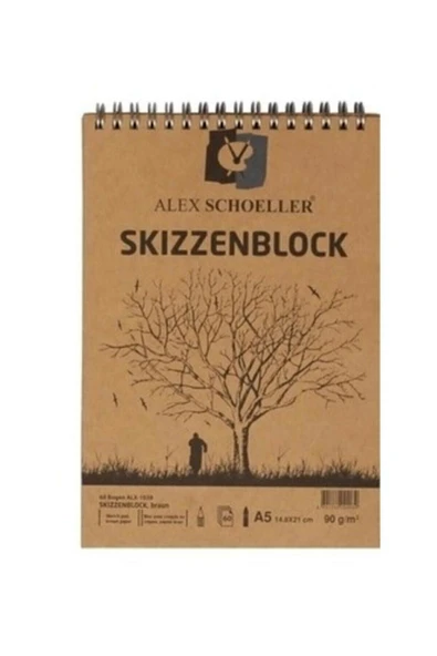 Alex Schoeller Spiralli Kraft A5 60yp Eskiz Defteri ALX.1039 ürün görseli