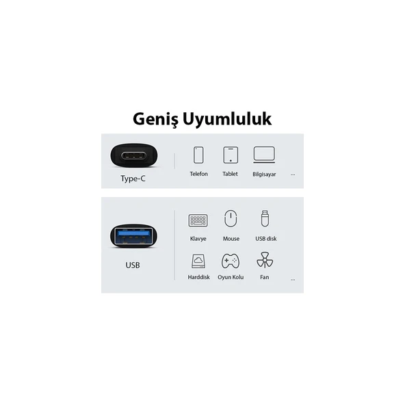 Baseus Type-C To USB 3.1  Dönüştürücü Adaptör Mini Otg Ingenuity Series ZJJQ000003 - Resim 3