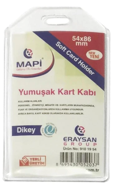 MAPİ YUMUŞAK KART KABI 55X85MM DİKEY 50'Lİ -YERLİ ürün görseli