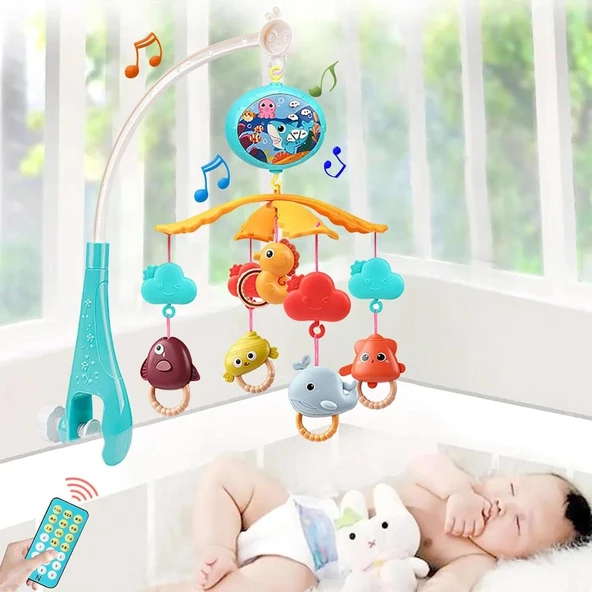 Beşik Süsü Dönencesi Projektörlü Bebek Yatağı Dönencesi - Resim 5