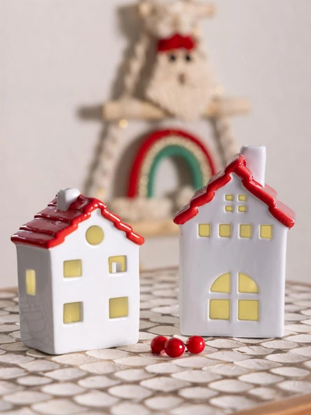 The Mia Dekoratif Led Işıklı Yılbaşı Evi 8x6x12 cm  SUS0118 - Resim 3