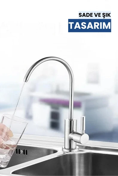 Lüks Quick Bağlantı Su Arıtma Musluğu | Paslanmaz Gövde ürün görseli