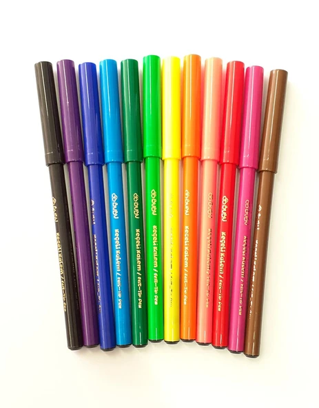 BU-BU KEÇELİ KALEM 12 RENK PVC - Resim 2