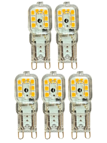 (5 Adet) Osaka 3W Sarı Işık (3000K) Dim Edilebilir G9 Duylu Led Kapsül Ampul ürün görseli 1