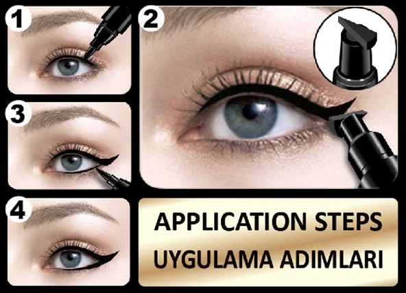 Shibella Damga Eyeliner, Kahverengi, Çift Taraflı, 24 Saat Dayanıklı, İnce Damga - 2
