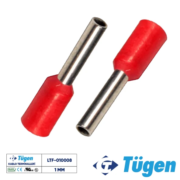 Tügen 1,00mm İzoleli Yüksük Kırmızı ürün görseli 1