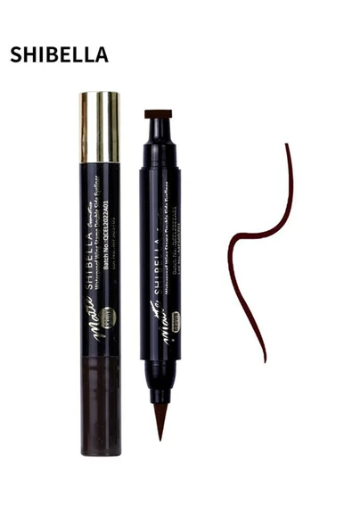 Shibella Damga Eyeliner, Kahverengi, Çift Taraflı, 24 Saat Dayanıklı, İnce Damga