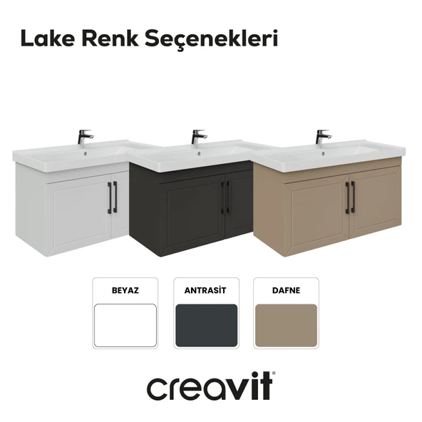 D20 100 Cm Kapaklı Lavabo Dolabı Antrasit Lake - Resim 5