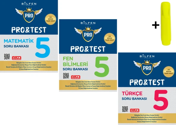 Bilfen 5. Sınıf Protest Matematik Fen Türkçe Soru Bankası Seti ürün görseli