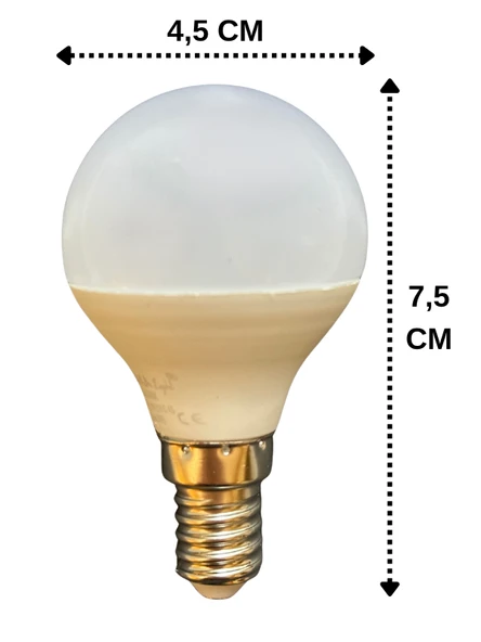 (3 Adet) Osaka 7W (50W) Beyaz Işık E14 Duylu (İnce Duy) Led Mini Ampul - Resim 3