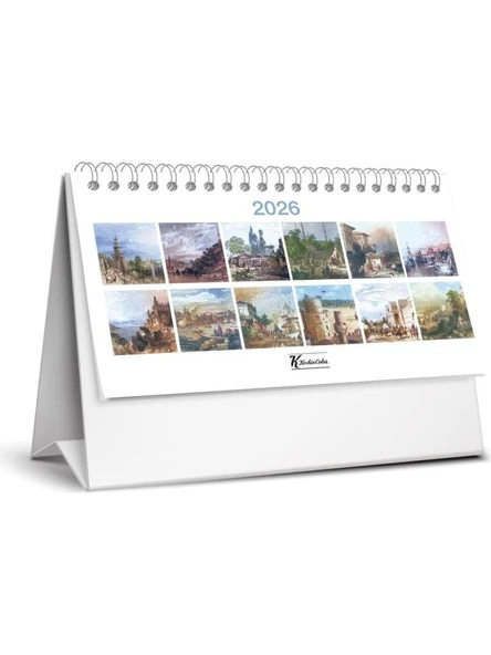 Keskin Color 2026 Karton Üçgen Masa Takvim Gravür MTK-821 ürün görseli 1